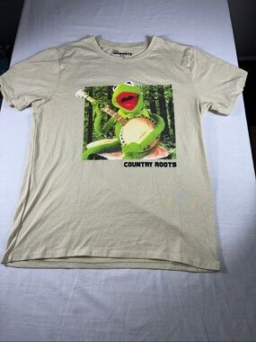 Disney the Muppets Kermit 'Country Roots' Graphic T-Shirt Tan Unisex Size L